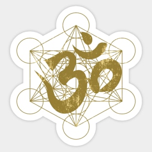 Om and Metatron's Cube Sticker
